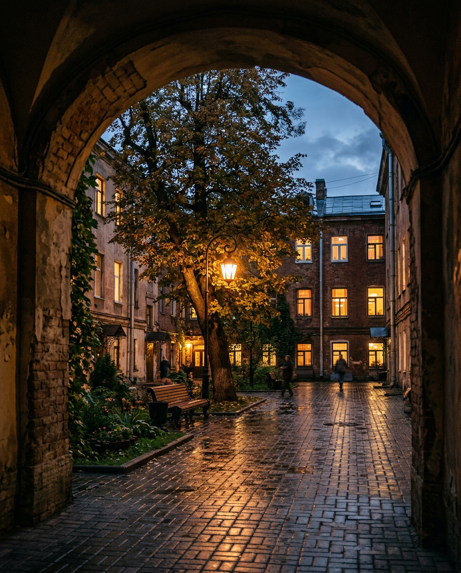 Двор за аркой